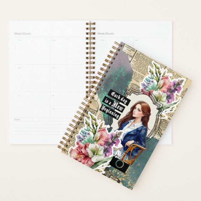 Agenda Collage Art August, Gladiolus (Demostración)