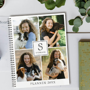 Agenda Collage de 4 fotos personalizadas con texto, monog