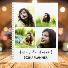 Agenda Collage de 5 fotos blancas personalizadas