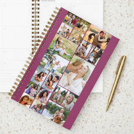 Agenda Collage de Fotos de Familia Moderna 19 Fotos Rosa