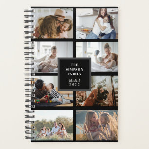 Agenda Collage de fotos de familia personalizado Black IN