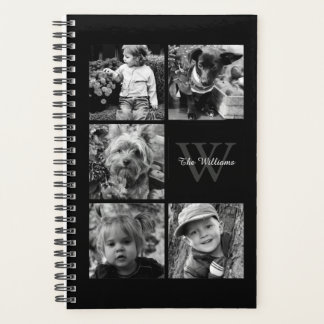 Agenda Collage de fotos elegante y monograma
