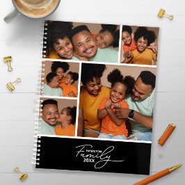 Agenda Collage de fotos familiar de caligrafía elegante