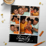 Agenda Collage de fotos familiar moderno<br><div class="desc">Cree un planificador personalizado utilizando esta plantilla de collage de fotos fácil. Añade fotos al frente,  incluyendo el año,  el nombre de tu familia y tu nombre u otro texto personalizado,  y una foto de tamaño completo en la portada trasera.</div>