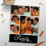 Agenda Collage de fotos familiar moderno<br><div class="desc">Cree un planificador personalizado utilizando esta plantilla de collage de fotos fácil. Añade fotos al frente,  incluyendo el año,  el nombre de tu familia y tu nombre u otro texto personalizado,  y una foto de tamaño completo en la portada trasera.</div>