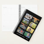 Agenda Collage de fotos familiares 8 fotos negro personal<br><div class="desc">Haz tu propio collage de fotos de familia,  8 fotos de fondo negro,  planificador. Puede añadir sus propias fotos y nombre,  monograma y año para crear un planificador personal y muy único.</div>