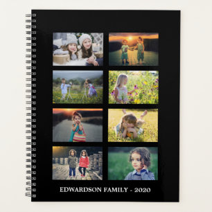 Agenda Collage de fotos familiares 8 fotos negro personal