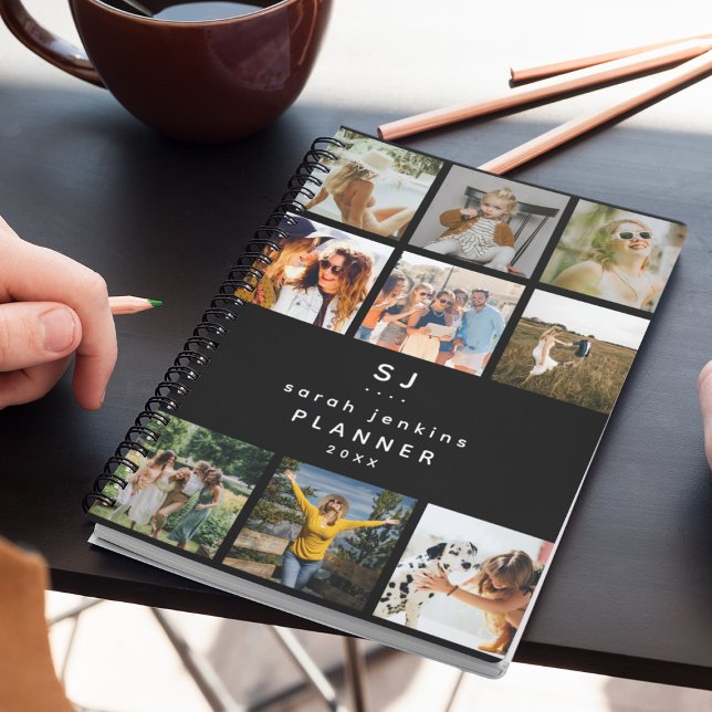 Agenda Collage de fotos inicial/nombre moderno 2025 anual (Subido por el creador)