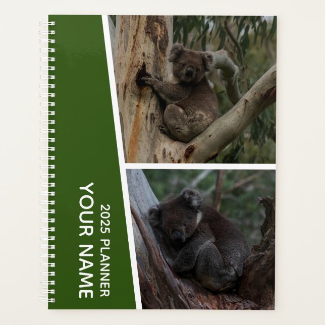Agenda Collage de fotos Koala Australia, Verde 2025 (Anverso)