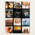Agenda Collage de fotos personalizado Instagram Elegante<br><div class="desc">Este lindo y moderno, amigable planificador de collage de fotos en Instagram sobre un fondo negro tiene espacio para tu nombre personalizado así como para tu profesión o el nombre de la escuela. Personalizar con tus fotos favoritas y comienza el año con un planificador personalizado. Espacio para 11 fotos en...</div>
