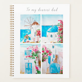 Agenda Collage pintado a mano de pintura acuarela de Grec