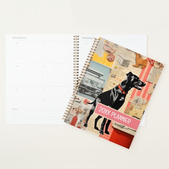 Agenda Collage Retro de Perros para Scrapbooking (Demostración)