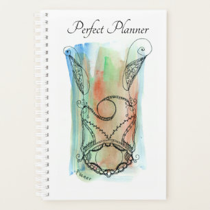 Agenda collar de fantasía azul verde naranja