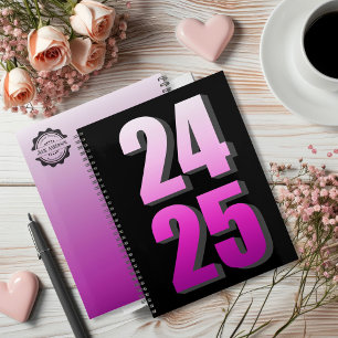 Agenda College Business Pink y black 2024 2025 personal
