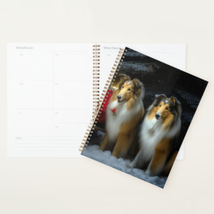 Agenda Collie Áspero Adorno de Navidad de Trineo Nevado