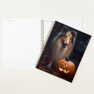 Agenda Collie Áspero de Halloween con Calabazas Espeluzna