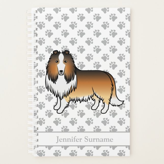 Agenda Collie Áspero de Sable Perro de Dibujos Animados L (Anverso)