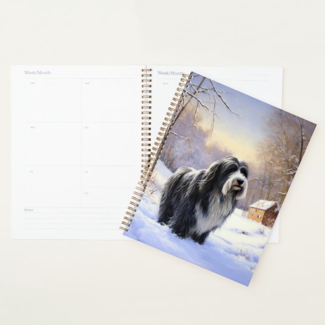 Agenda Collie Barbudo Deja que nieve Navidad (Demostración)