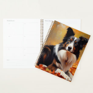 Agenda Collie fronteriza en otoño e inspira la caída