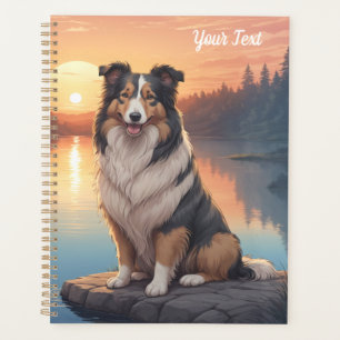 Agenda Collie Tri Color junto al lago