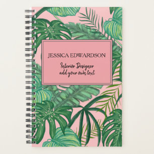 Agenda Color acuático moderno de las hojas tropicales pa