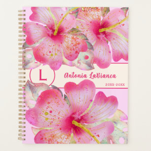 Agenda Color de agua rosa Flor Flor Hibiscus Decoración A