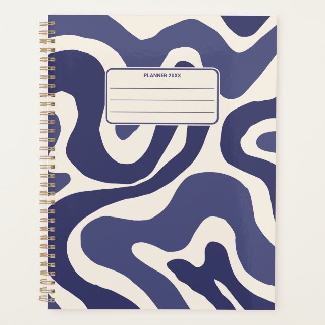 Agenda Color de la cosecha Abstracto Groovic Patrón Anual (Anverso)