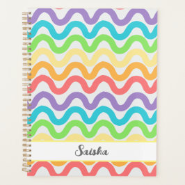 Agenda Color pastel del arcoiris Onda abstracta