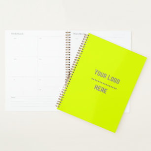 Agenda color sólido amarillo fluorescente - su logotipo