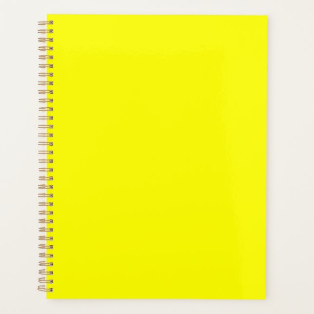 Agenda Color sólido neón amarillo | Clásica (Anverso)