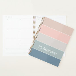 Agenda Colores de verano personalizado bandas de bloques 