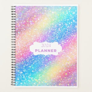 Agenda Colores plateados purpurina planner oro 2024