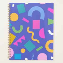Agenda Colorful Abstract Geometric Memphis Style Pattern