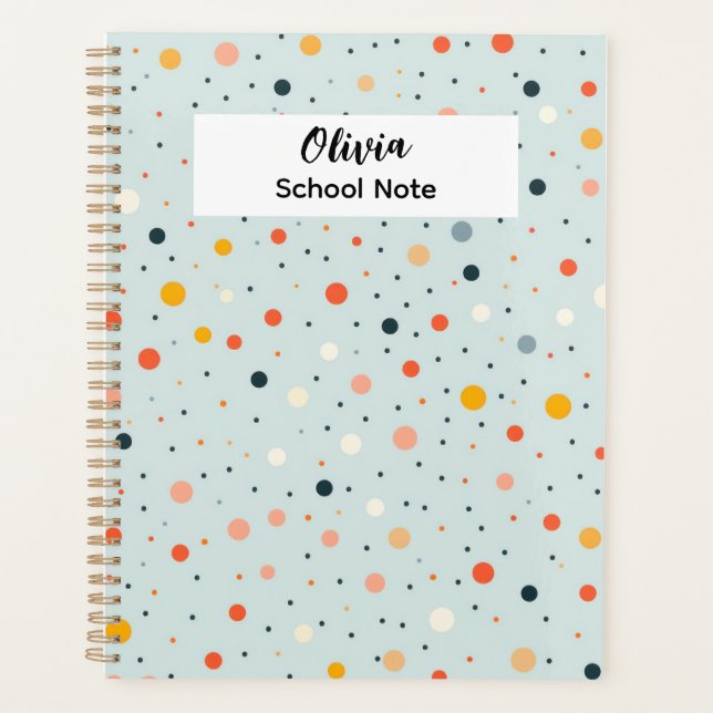 Agenda Colorful Dot Back to School Supplies  (Anverso)
