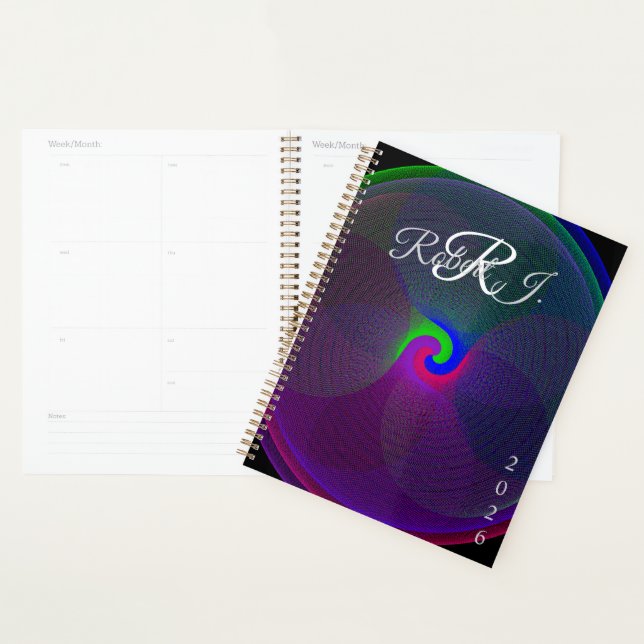 Agenda Colorful Fused Center Geometric Spiral Planner (Demostración)