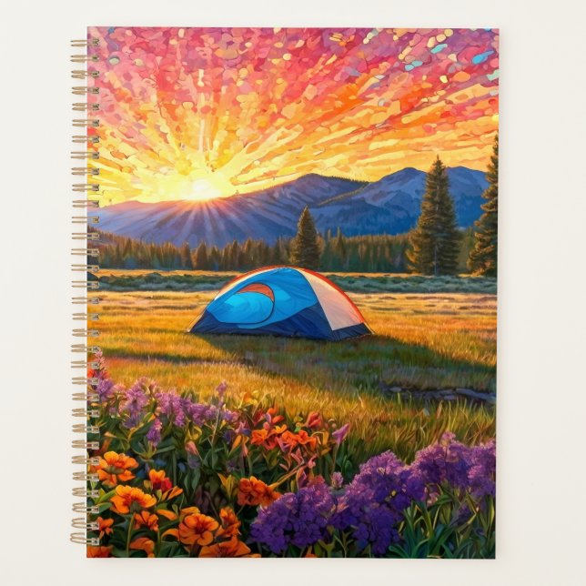 Agenda Colorful Meadow Flowers Camping Tent Art (Anverso)
