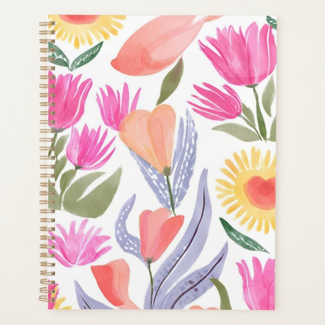 Agenda Colorful Watercolor Wildflowers | Hand Painted (Anverso)