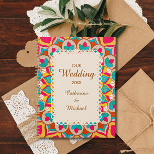 Agenda Colorida etnia mandarala audaz y brillante Boda