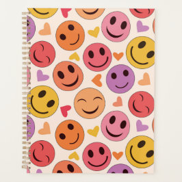 Agenda Coloridas caras sonrientes felices con corazones