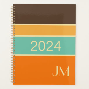 Agenda Coloridas líneas de estilo retro horizontal