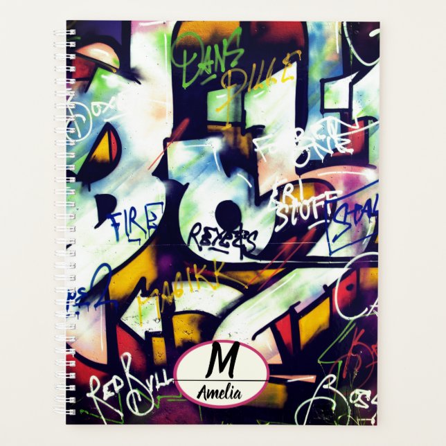 Agenda Coloridas Palabras de Graffiti (Anverso)