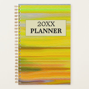 Agenda colorido amarillo y verde personalizado