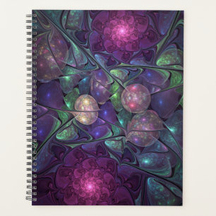 Agenda Colorido Glittering Moderno Resumen Arte Fractal