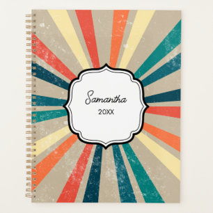 Agenda Colorido libro de citas Retro Rainbow Sunburst