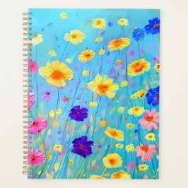 Agenda Colorido patrón de flores pintadas de DIY cristian