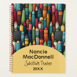 Agenda Colorido patrón de pluma Personalizado de tutoría 