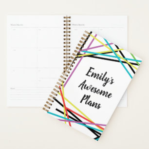Agenda Colorido Personalizado Resumen Planner mensual sem