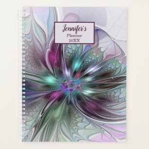 Agenda Colorido Resumen Moderno Art Fractal Nombre Flor