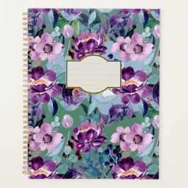 Agenda colorido y elegante acuarela planner floral