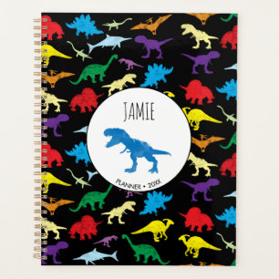 Agenda Coloridos Dinosaurios Patrón de acuarela para niño